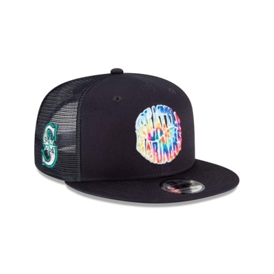 Blue Seattle Mariners Hat - New Era MLB Groovy 9FIFTY Snapback Caps USA2058967